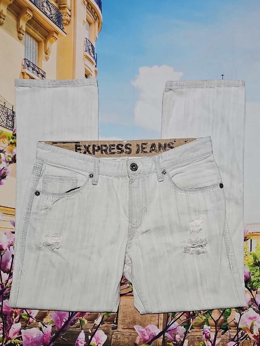 Express Slim Distressed Jeans Size 34x30